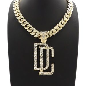 Dream Chasers 'DC' & 18" Full Iced Out Cuban Chain